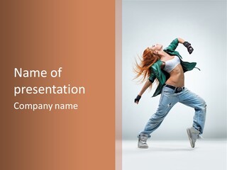 Girl Agility Breakdancer PowerPoint Template