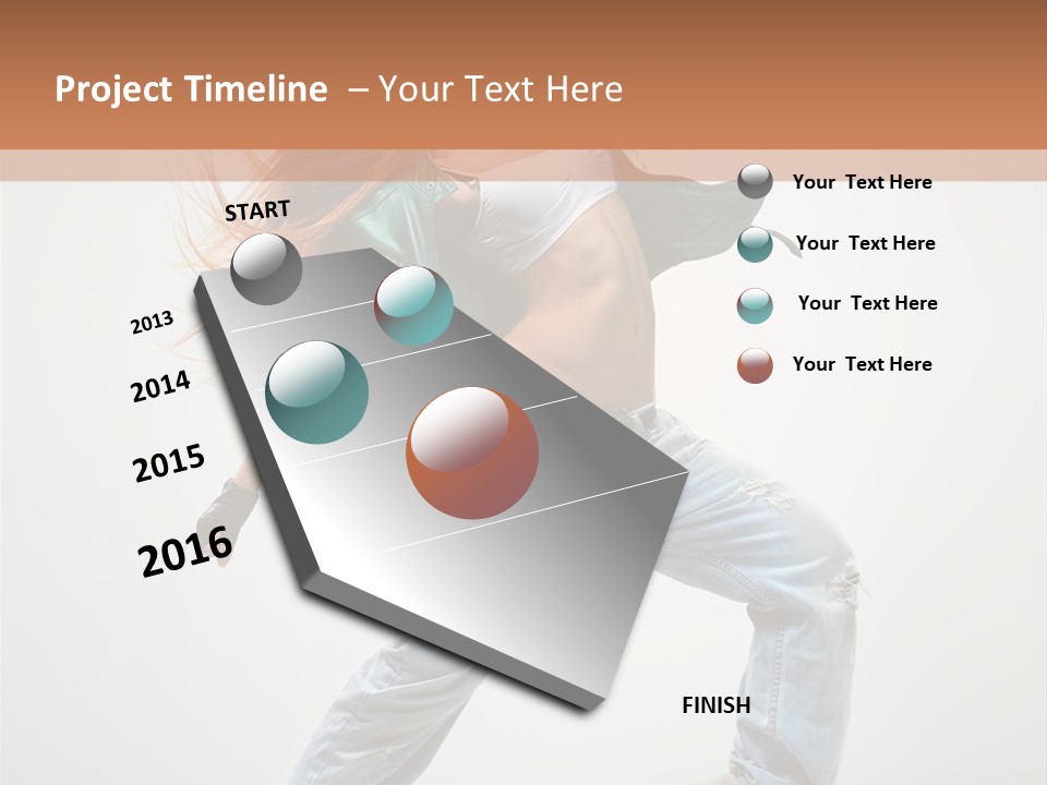 Girl Agility Breakdancer PowerPoint Template