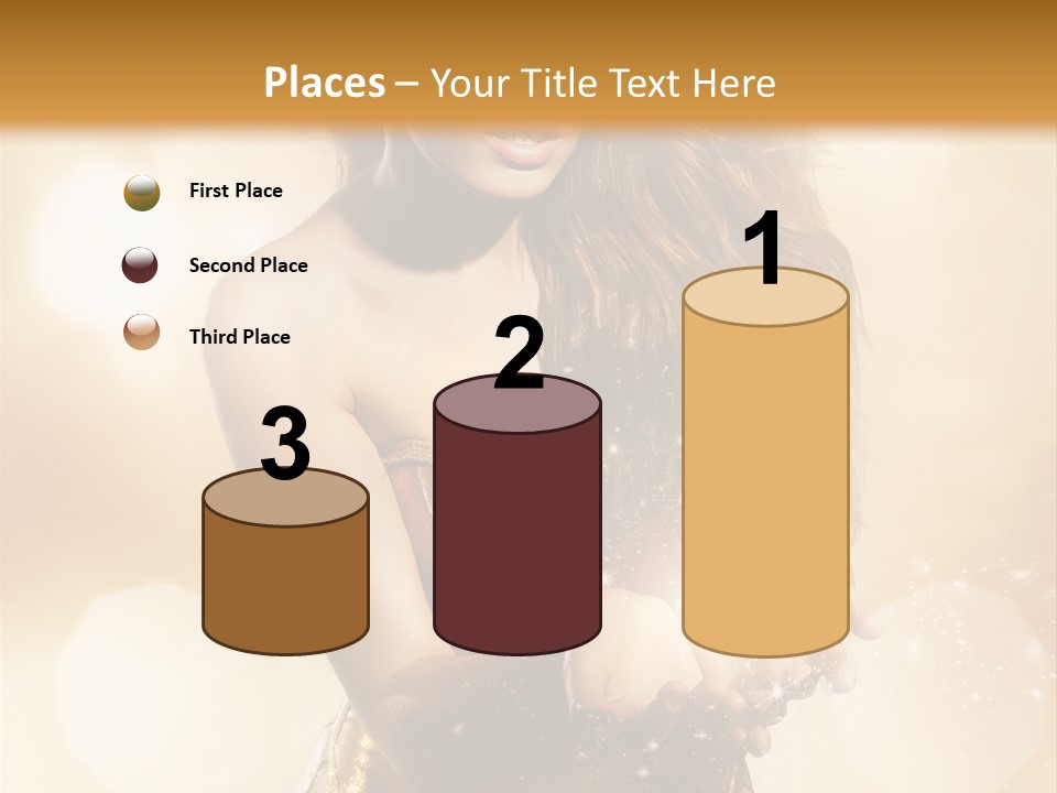 Golden Bright Model PowerPoint Template