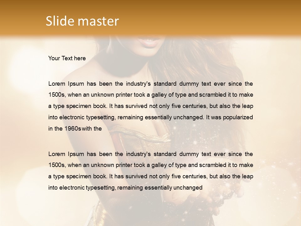 Golden Bright Model PowerPoint Template