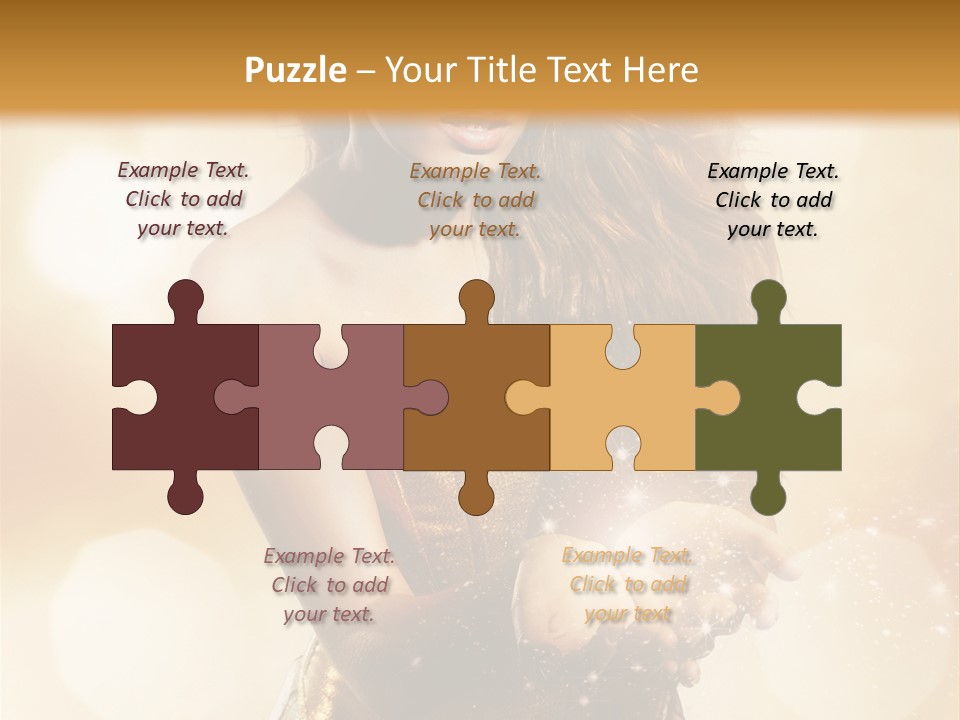 Golden Bright Model PowerPoint Template