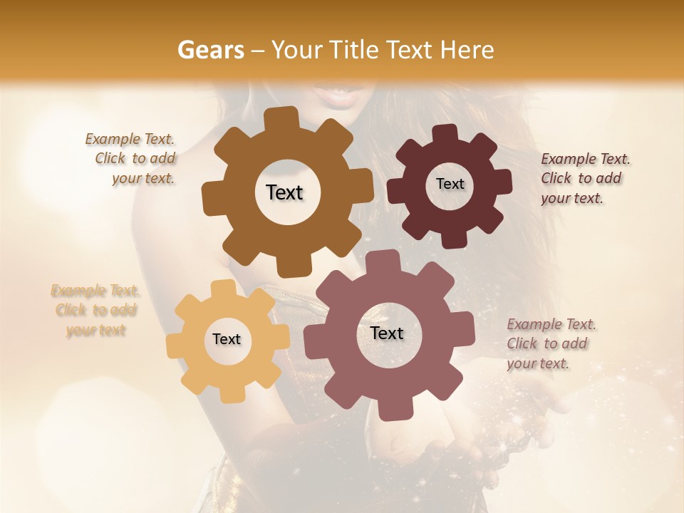 Golden Bright Model PowerPoint Template