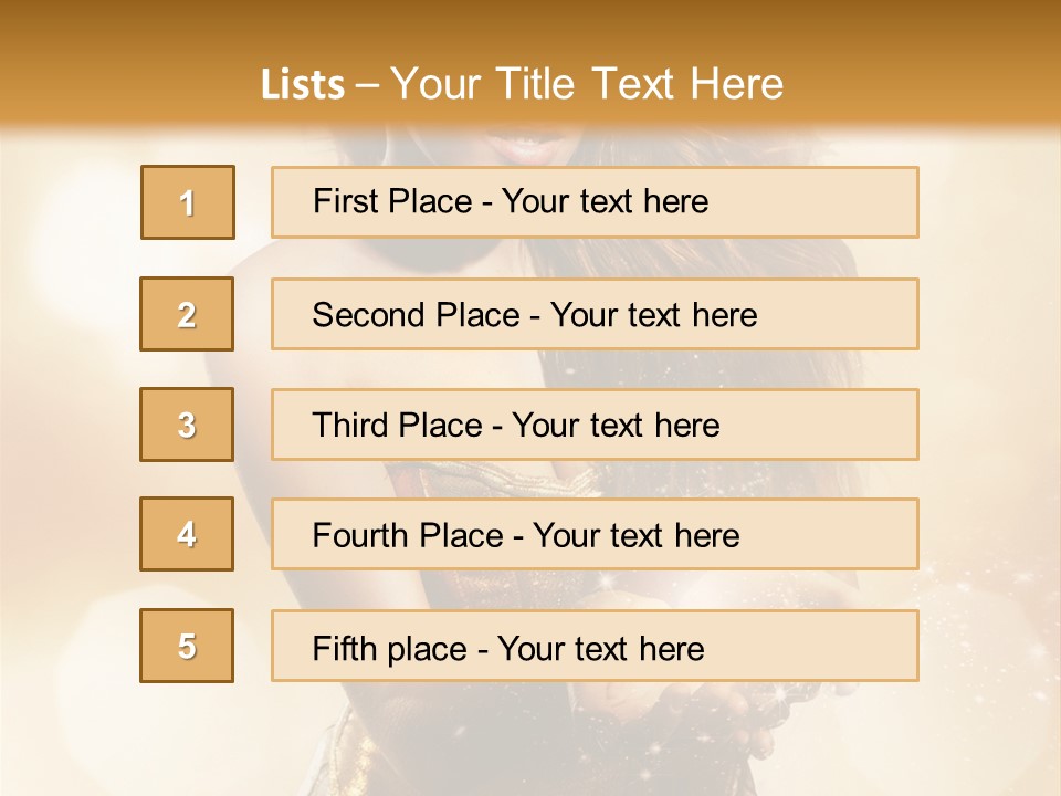 Golden Bright Model PowerPoint Template