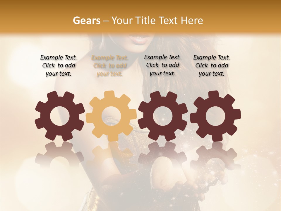 Golden Bright Model PowerPoint Template