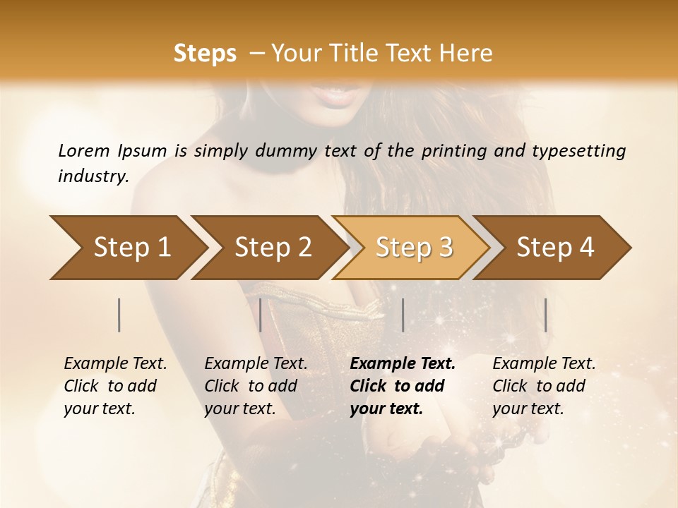 Golden Bright Model PowerPoint Template