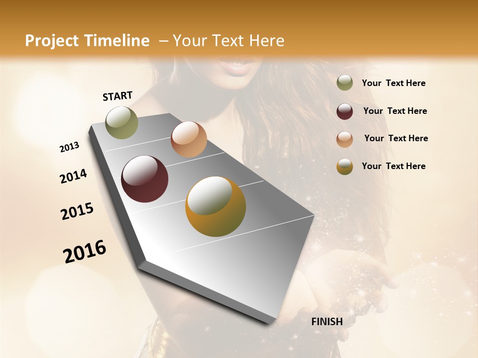Golden Bright Model PowerPoint Template