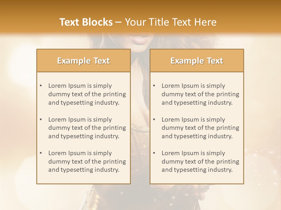 Golden Bright Model PowerPoint Template