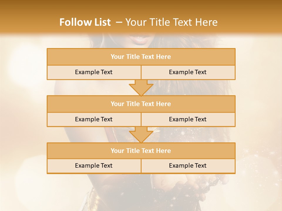 Golden Bright Model PowerPoint Template