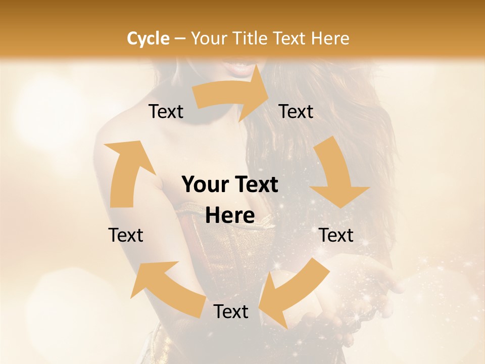 Golden Bright Model PowerPoint Template
