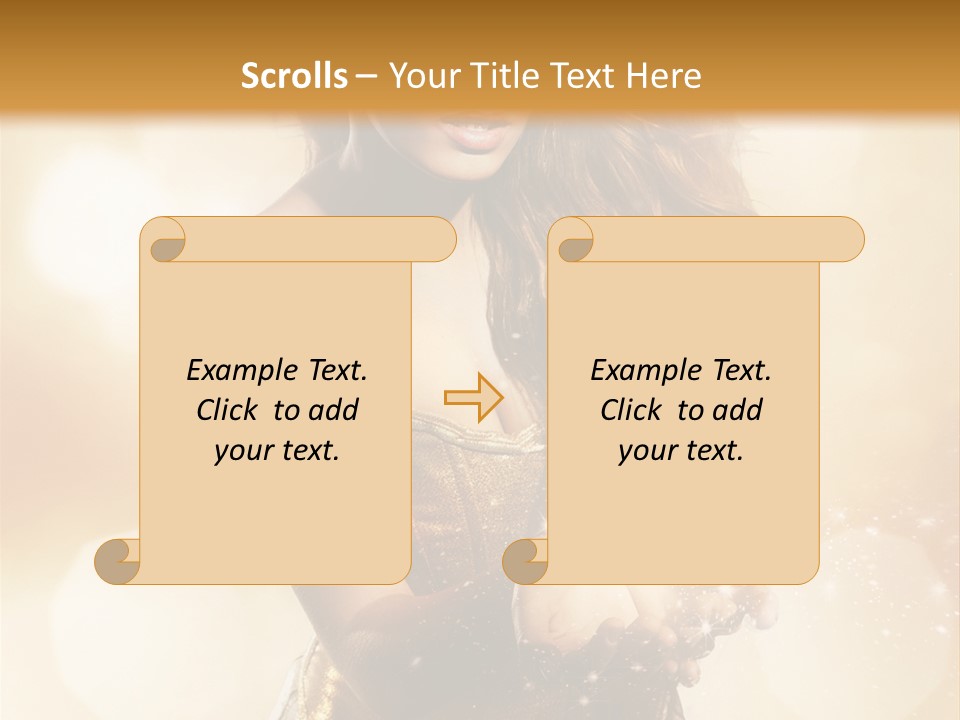Golden Bright Model PowerPoint Template