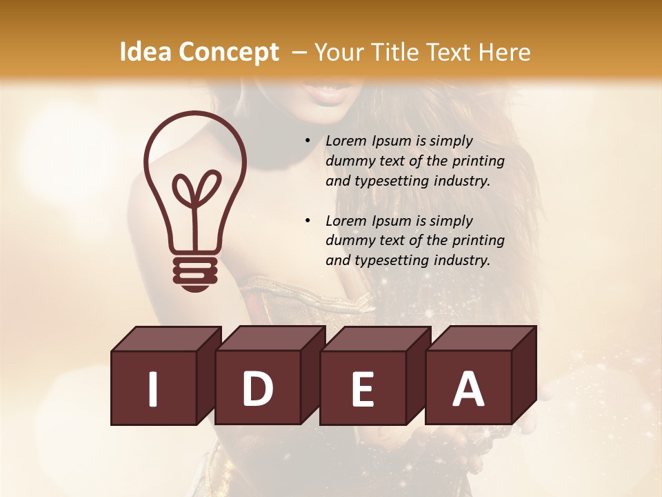 Golden Bright Model PowerPoint Template