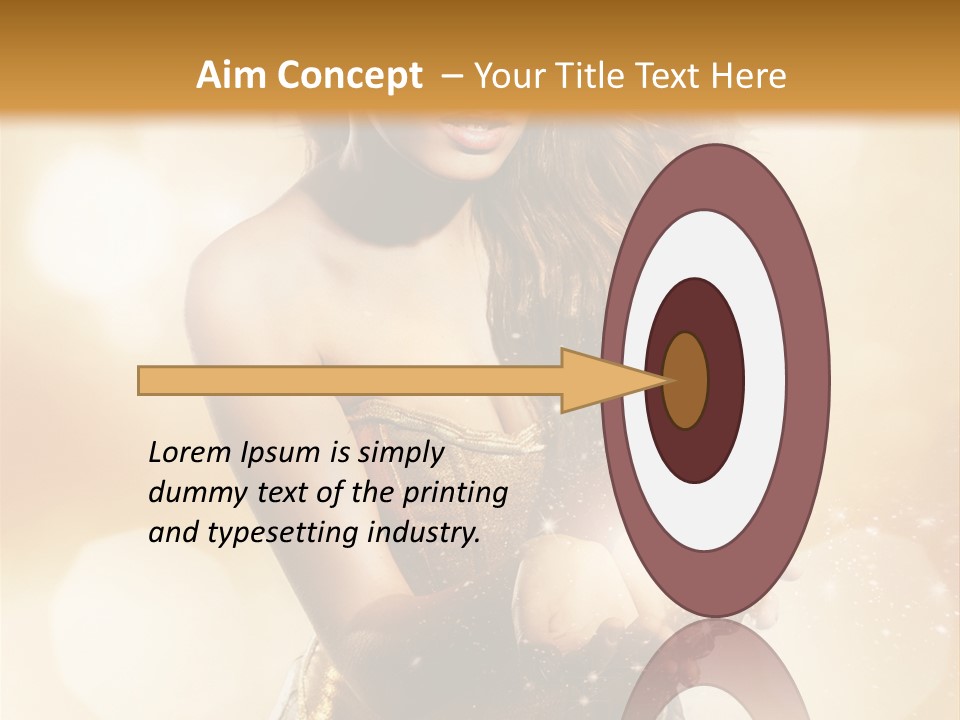 Golden Bright Model PowerPoint Template