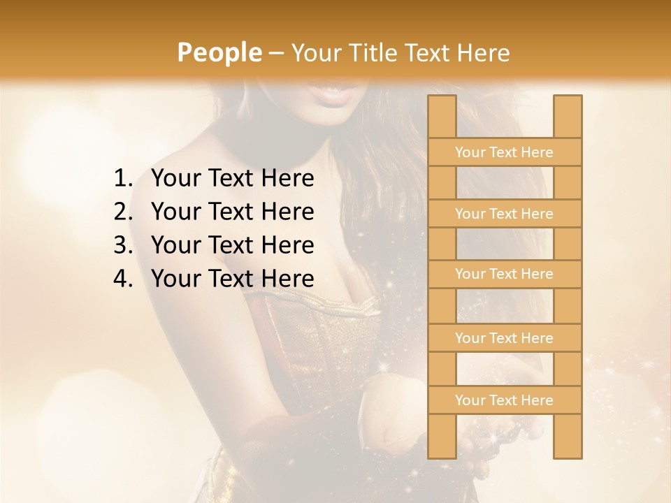 Golden Bright Model PowerPoint Template
