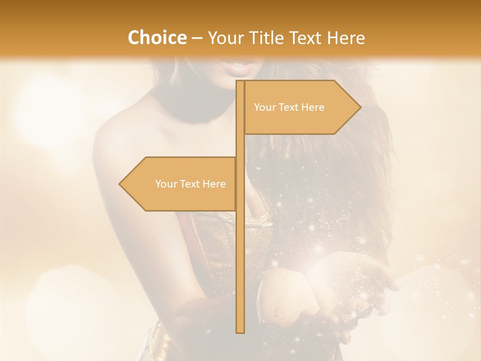 Golden Bright Model PowerPoint Template