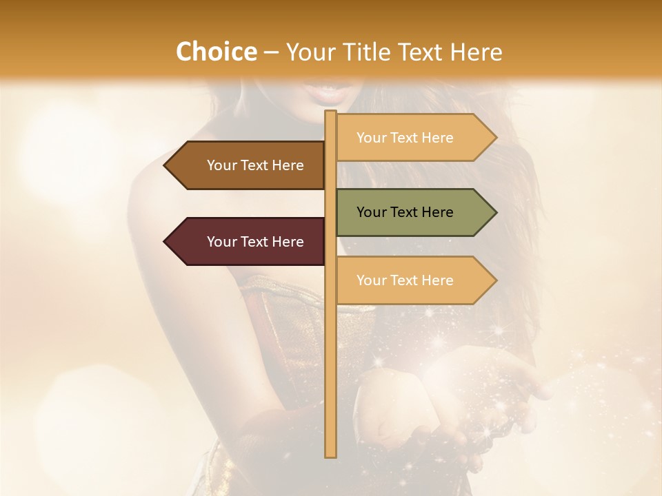 Golden Bright Model PowerPoint Template