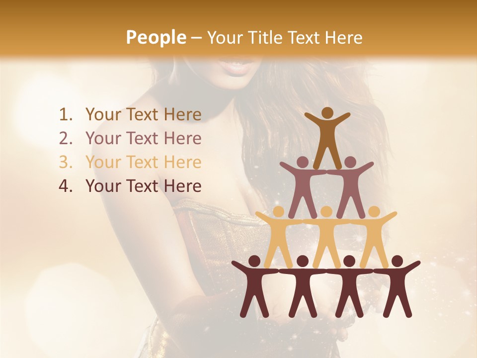 Golden Bright Model PowerPoint Template