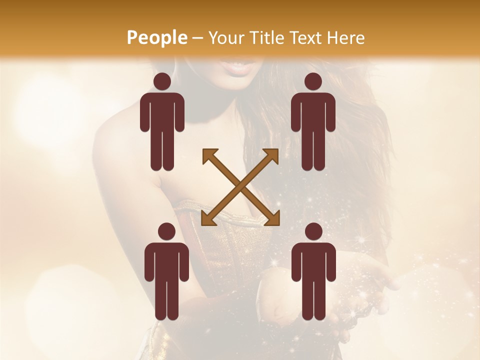 Golden Bright Model PowerPoint Template