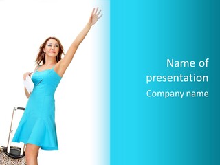 Journey Blue Person PowerPoint Template