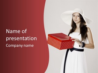 Present Cute Girl PowerPoint Template