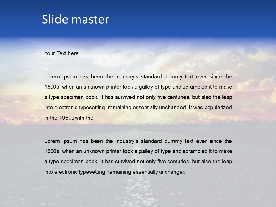 Direction Road Clouds PowerPoint Template