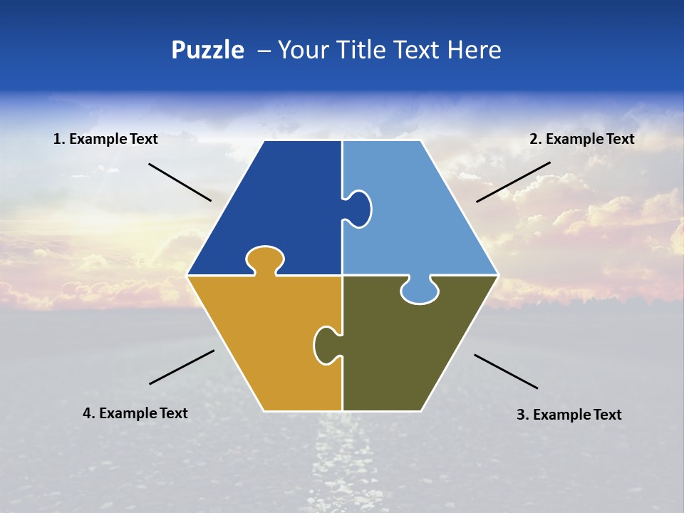 Direction Road Clouds PowerPoint Template