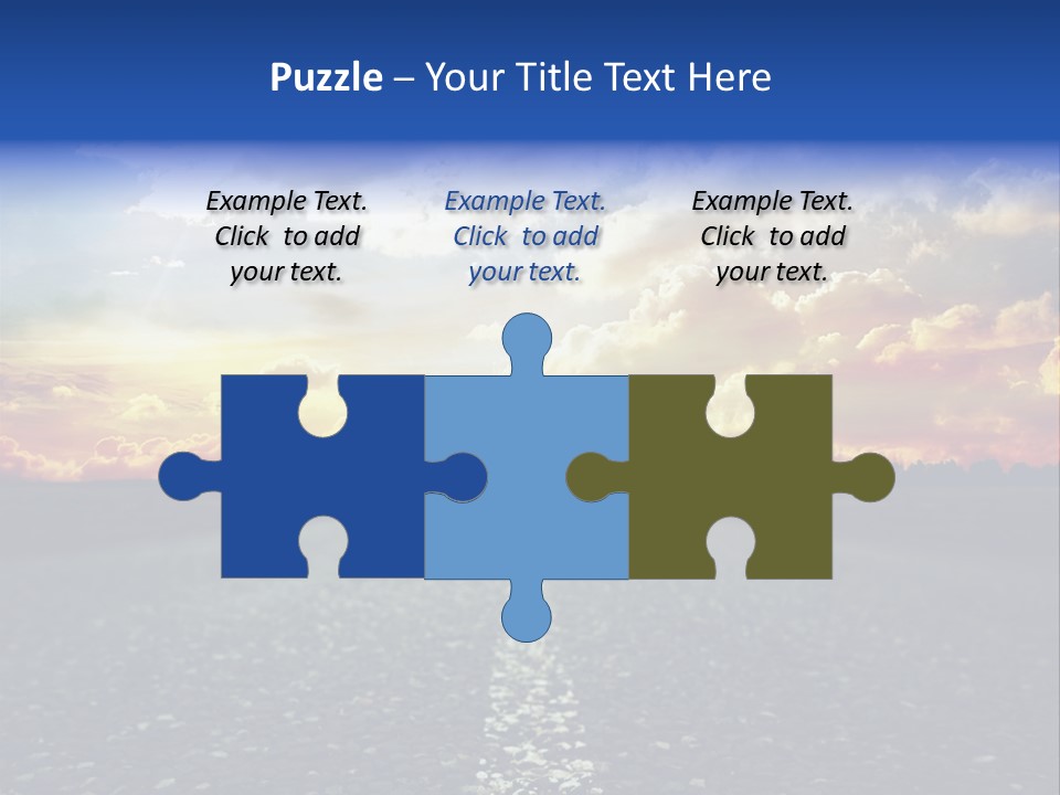 Direction Road Clouds PowerPoint Template