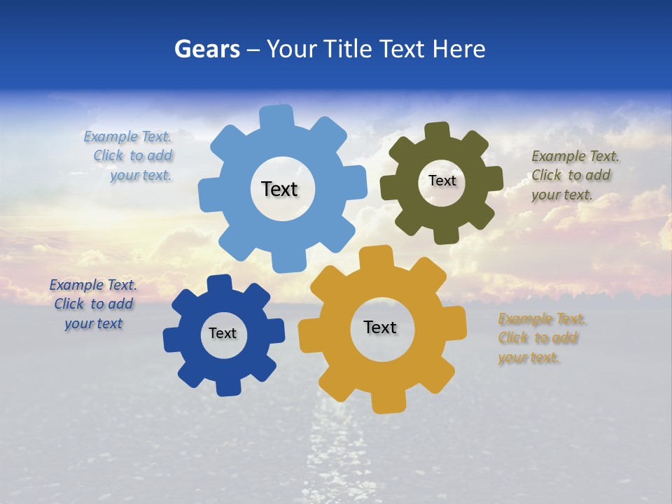 Direction Road Clouds PowerPoint Template
