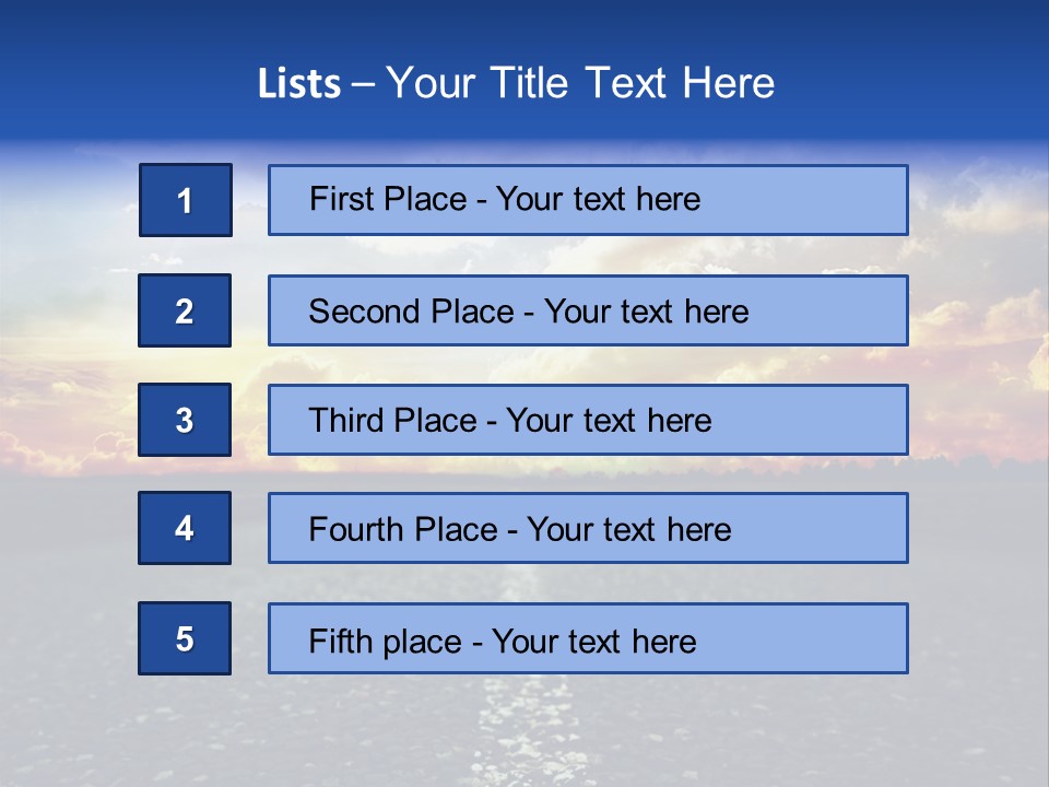 Direction Road Clouds PowerPoint Template