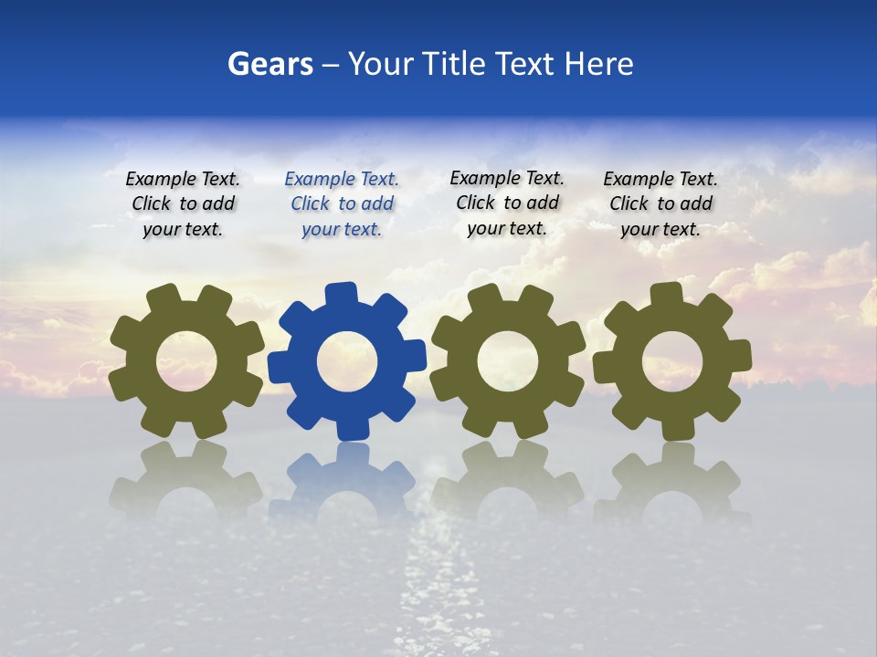 Direction Road Clouds PowerPoint Template