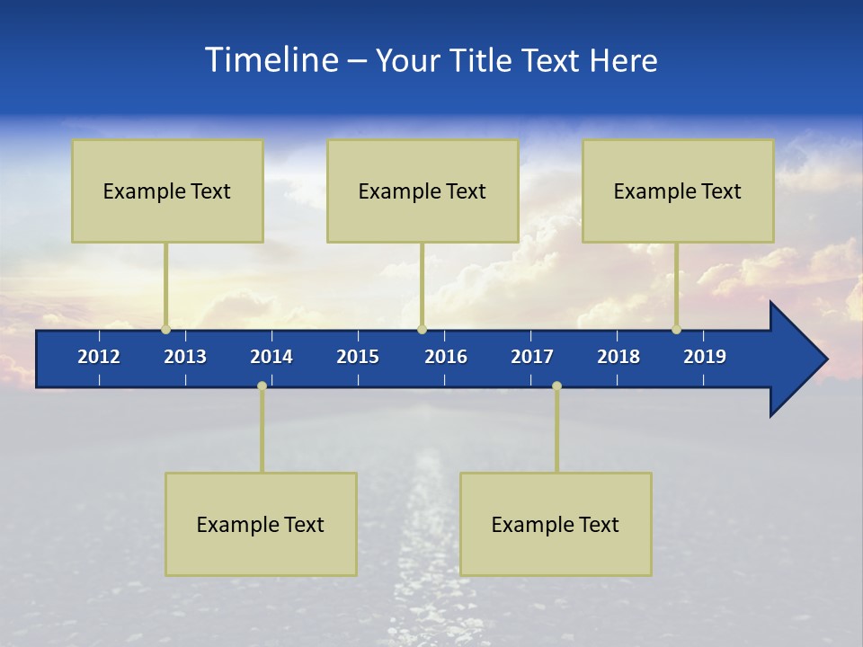 Direction Road Clouds PowerPoint Template