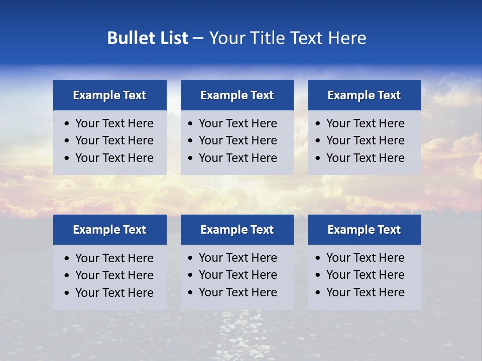 Direction Road Clouds PowerPoint Template