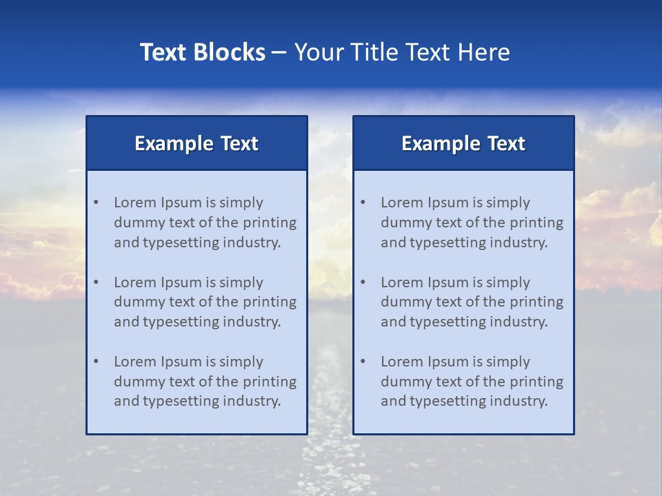 Direction Road Clouds PowerPoint Template