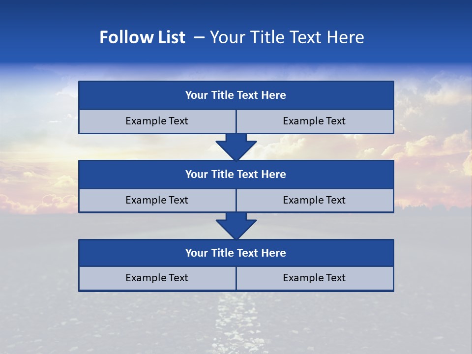 Direction Road Clouds PowerPoint Template