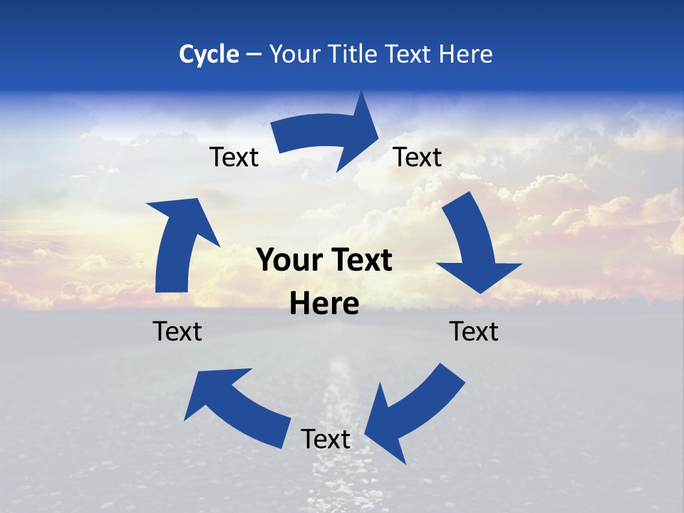 Direction Road Clouds PowerPoint Template
