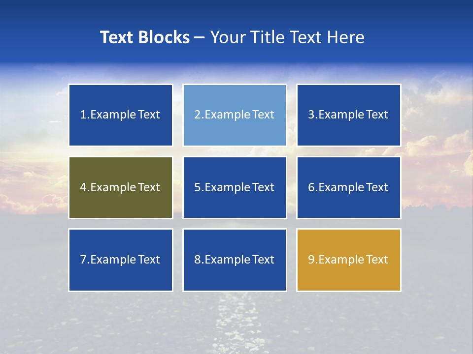Direction Road Clouds PowerPoint Template