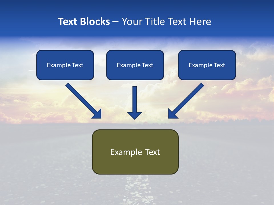Direction Road Clouds PowerPoint Template