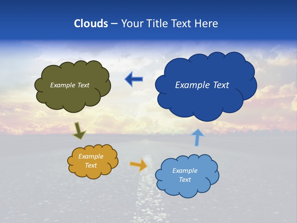 Direction Road Clouds PowerPoint Template