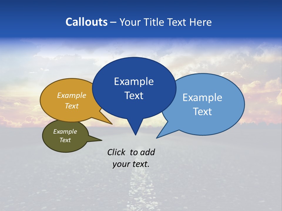 Direction Road Clouds PowerPoint Template