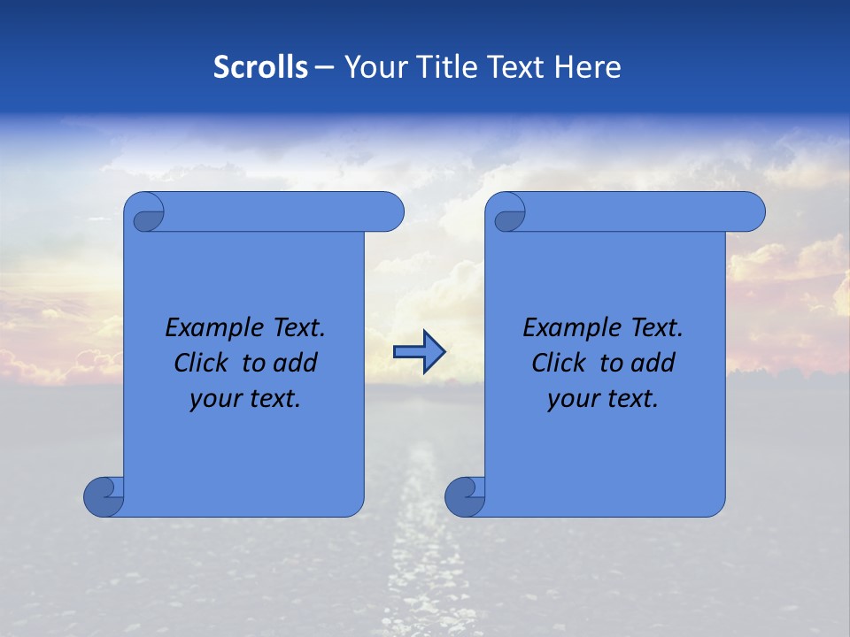 Direction Road Clouds PowerPoint Template