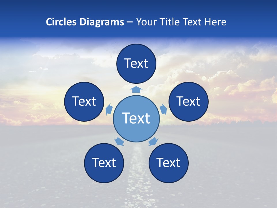 Direction Road Clouds PowerPoint Template