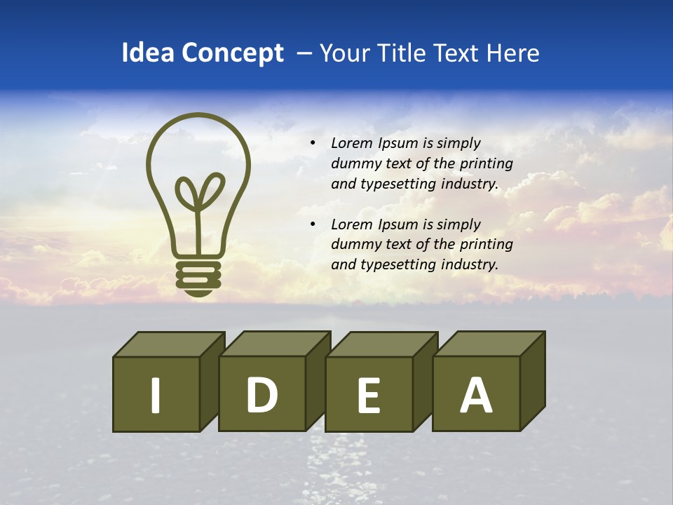 Direction Road Clouds PowerPoint Template