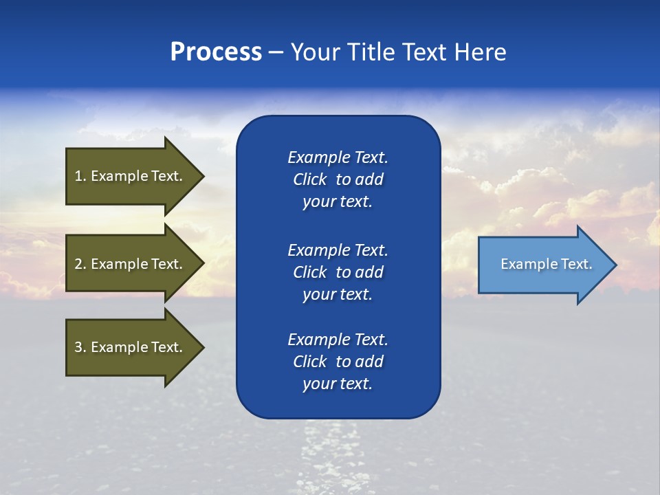 Direction Road Clouds PowerPoint Template