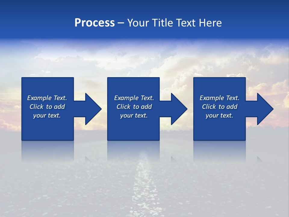 Direction Road Clouds PowerPoint Template