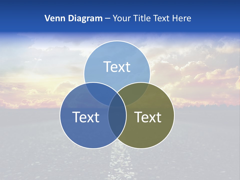 Direction Road Clouds PowerPoint Template