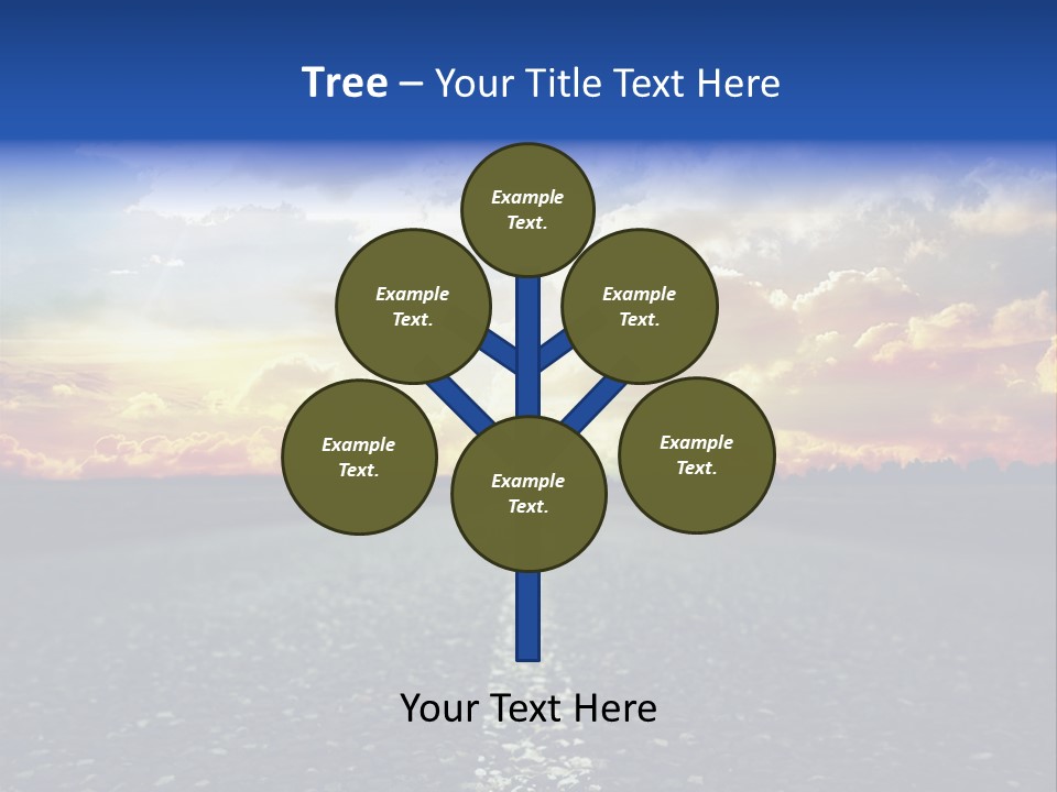 Direction Road Clouds PowerPoint Template