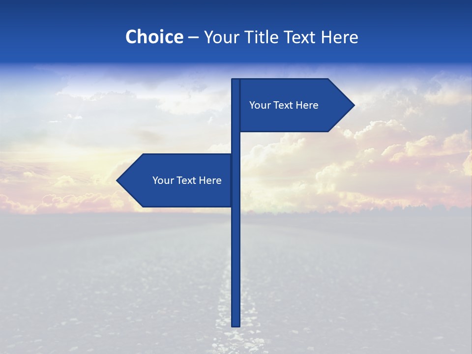 Direction Road Clouds PowerPoint Template