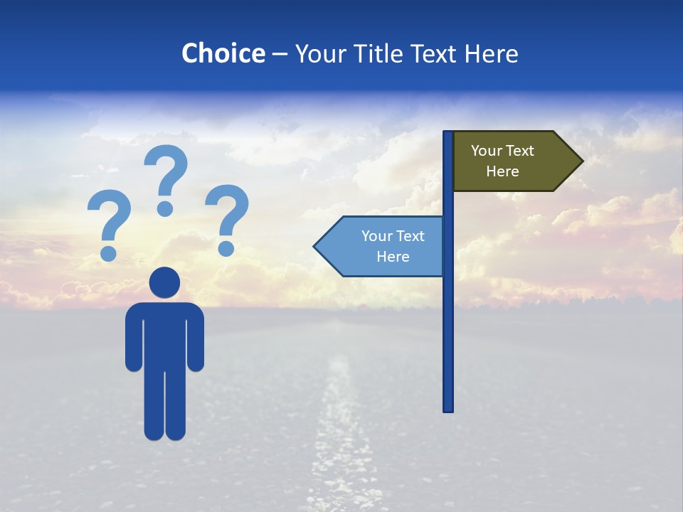 Direction Road Clouds PowerPoint Template