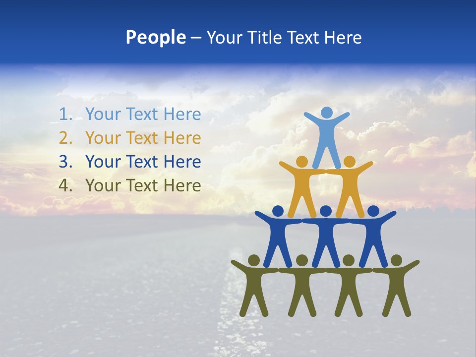 Direction Road Clouds PowerPoint Template