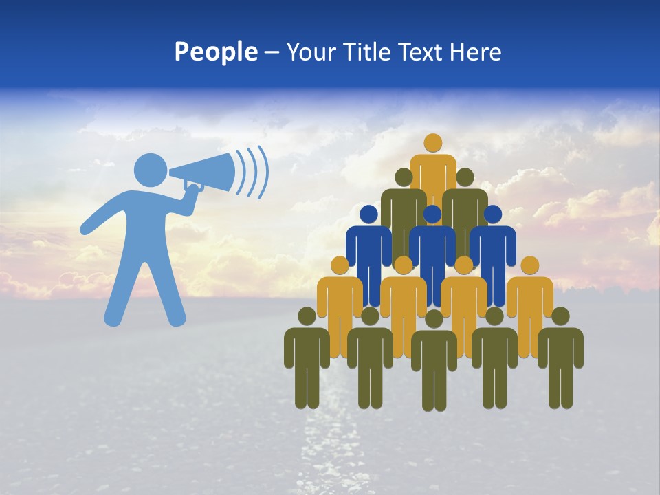 Direction Road Clouds PowerPoint Template