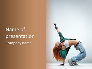 Fashion Aerobics Girl PowerPoint Template